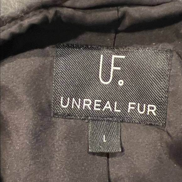 Unreal Fur Moon Flower Boho Gray 3D Red Lotus Print Faux Fur Coat - Picture 5 of 6